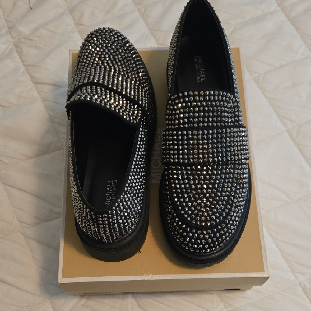 Michael Kors Studded Black Loafers